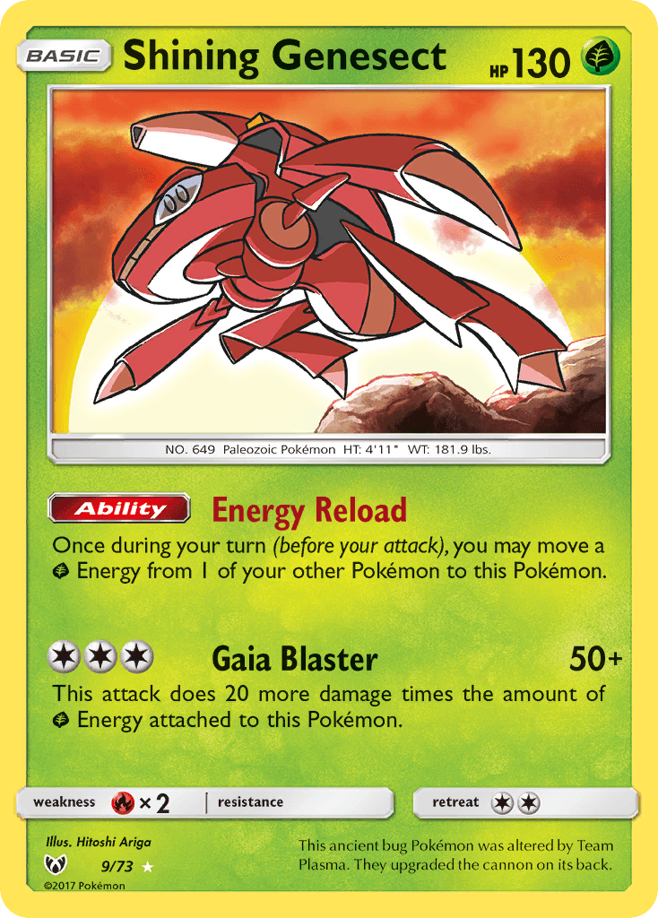 Shining Genesect — Shining Legends #9/73, raw, NM