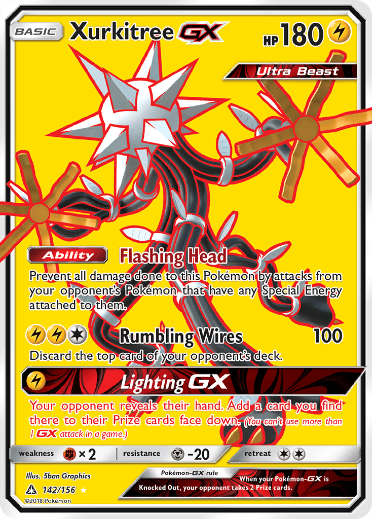 Xurkitree GX — Ultra Prism #142/156, raw, NM