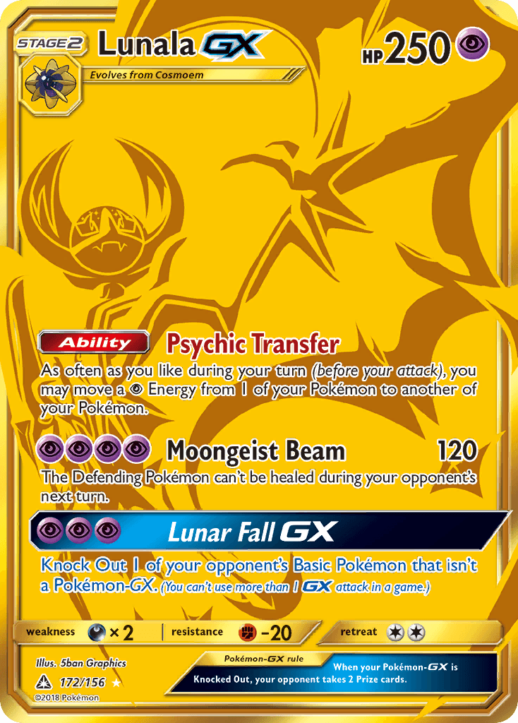 Lunala GX — Ultra Prism #172/156, PSA 10