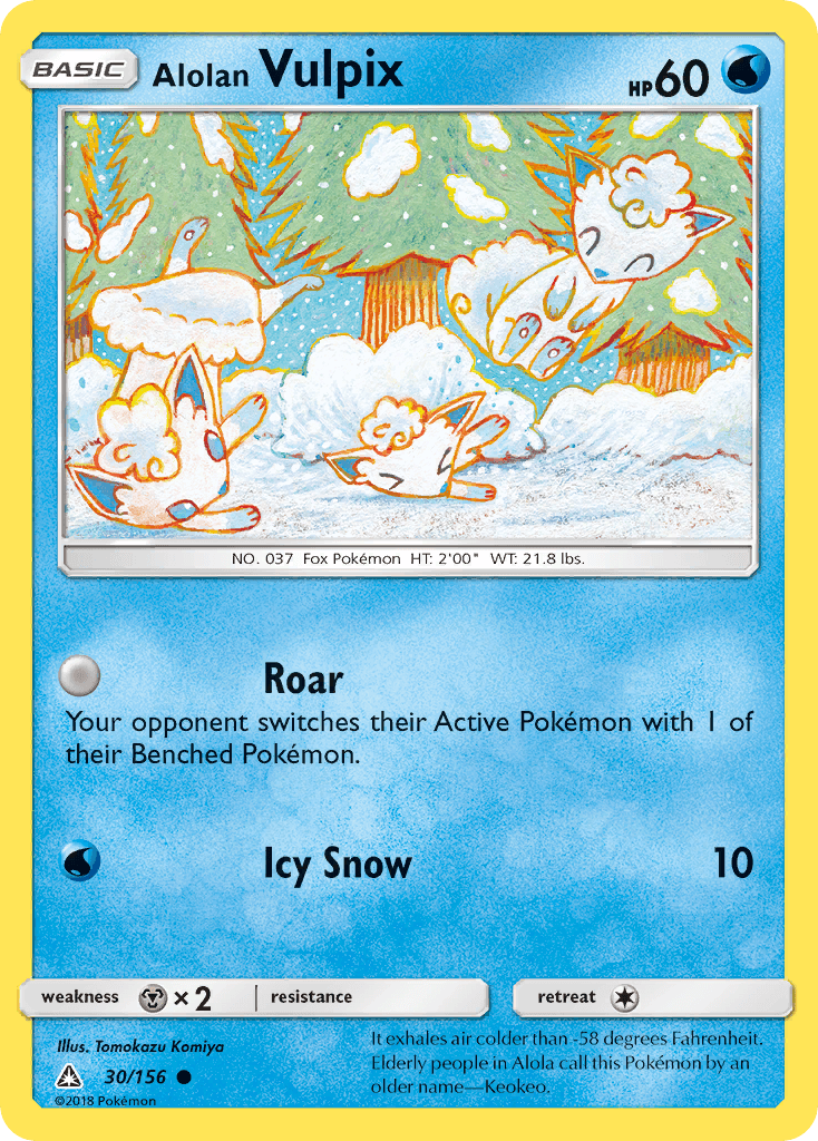 Alolan Vulpix — Ultra Prism #30/156, raw, NM