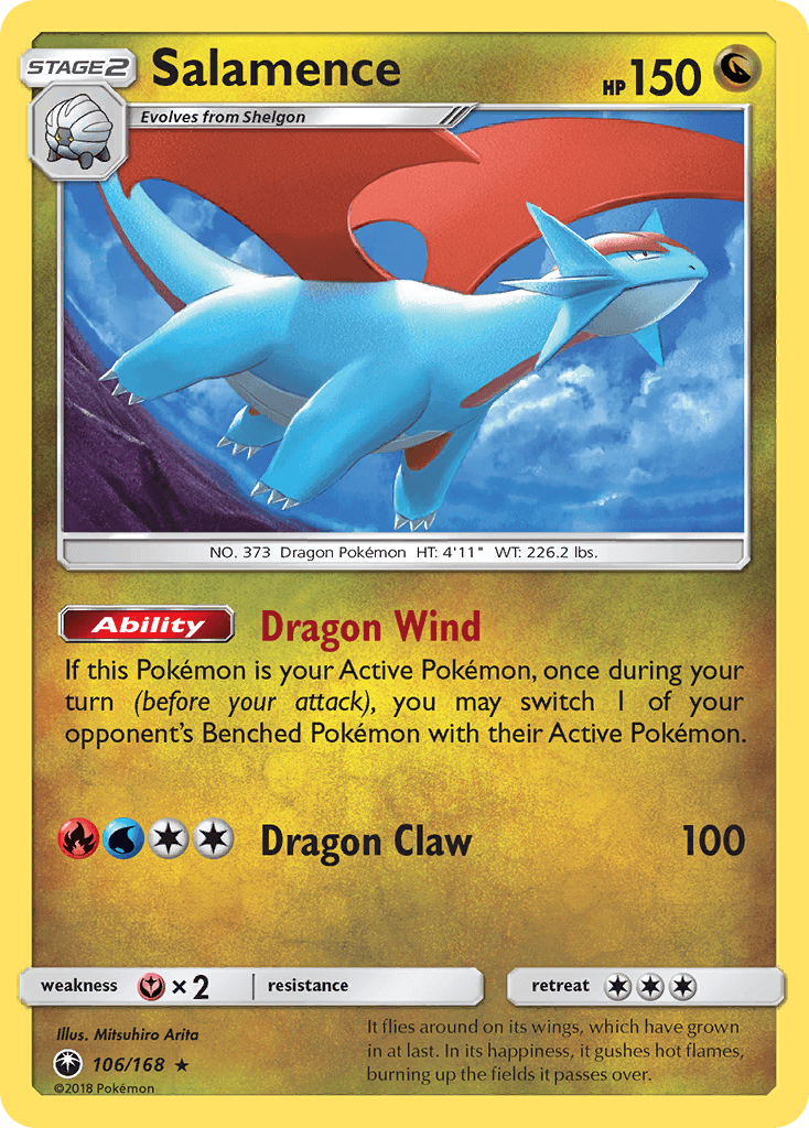 Salamence — Celestial Storm #106/168, raw, NM