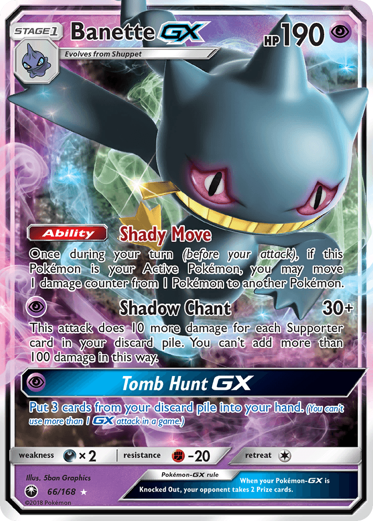 Banette GX — Celestial Storm #66/168, raw, NM