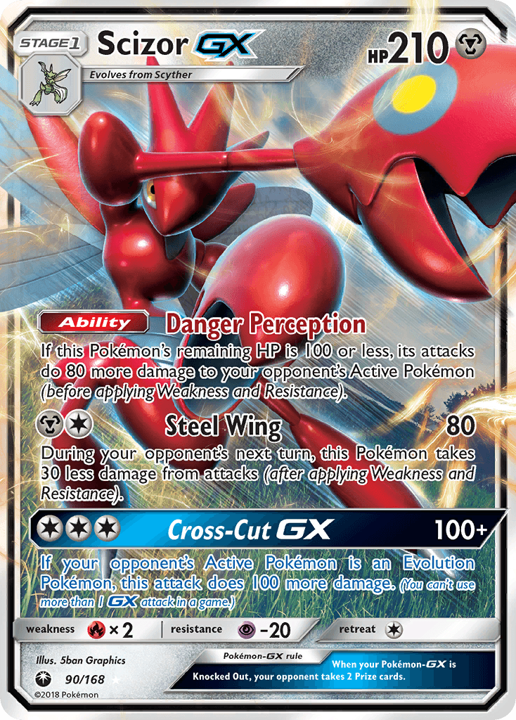 Scizor GX — Celestial Storm #90/168, raw, NM