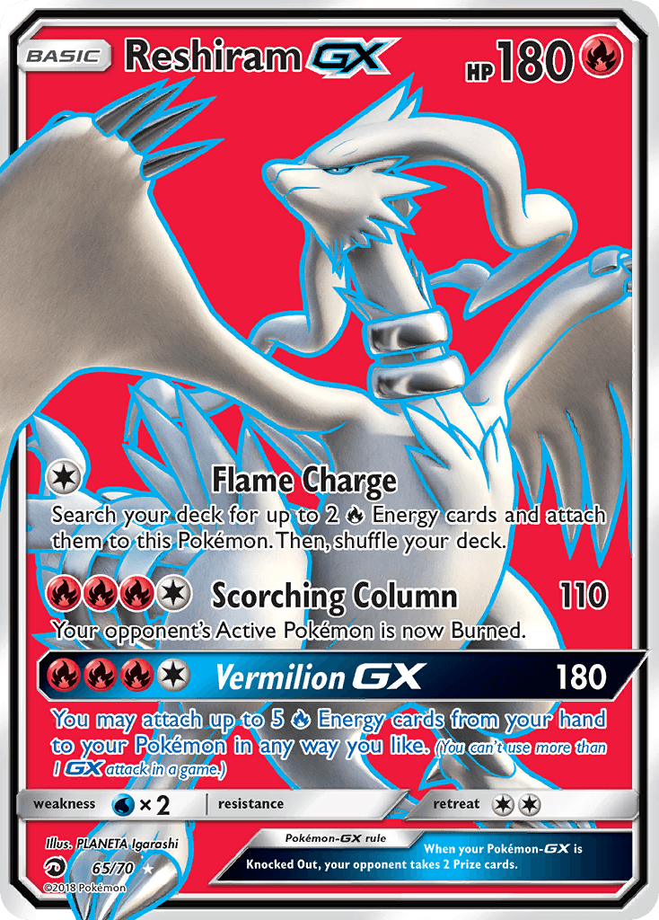 Reshiram GX — Dragon Majesty #65/70, PSA 10