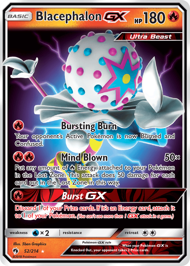 Blacephalon GX — Lost Thunder #52/214, raw, NM