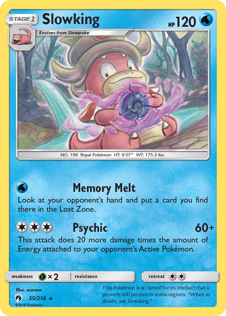 Slowking — Lost Thunder #55/214, raw, NM