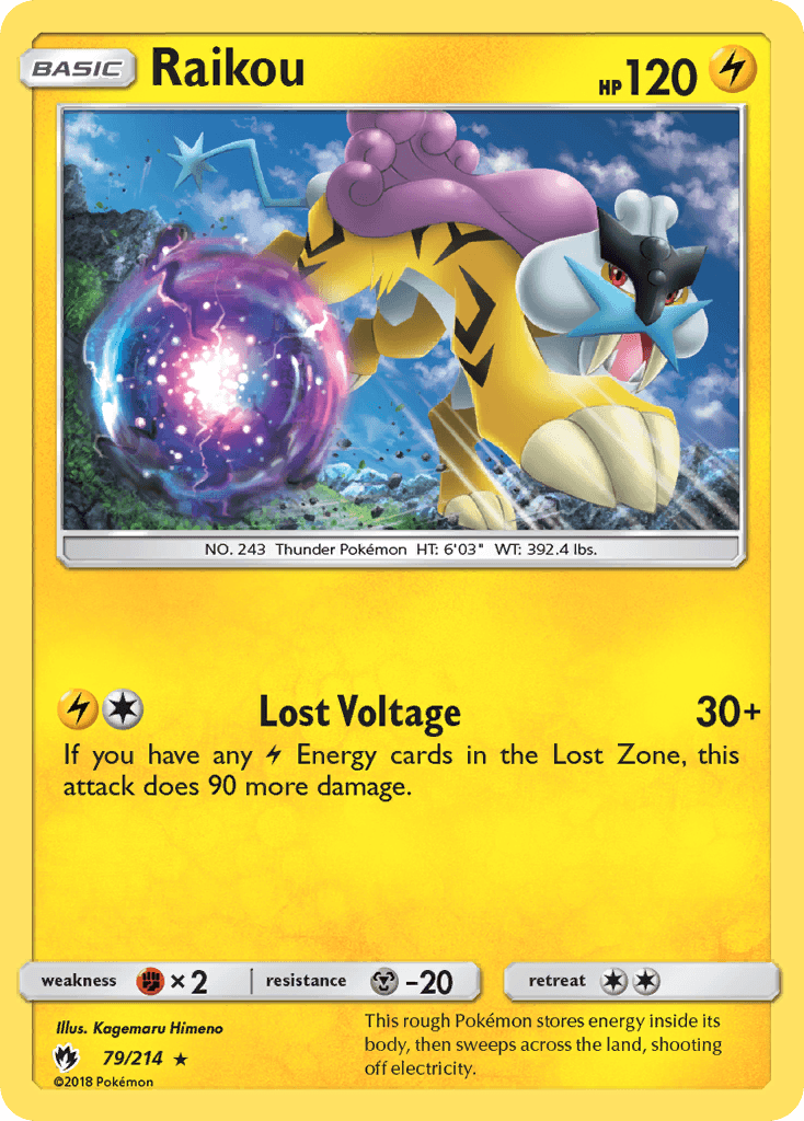 Raikou — Lost Thunder #79/214, raw, NM
