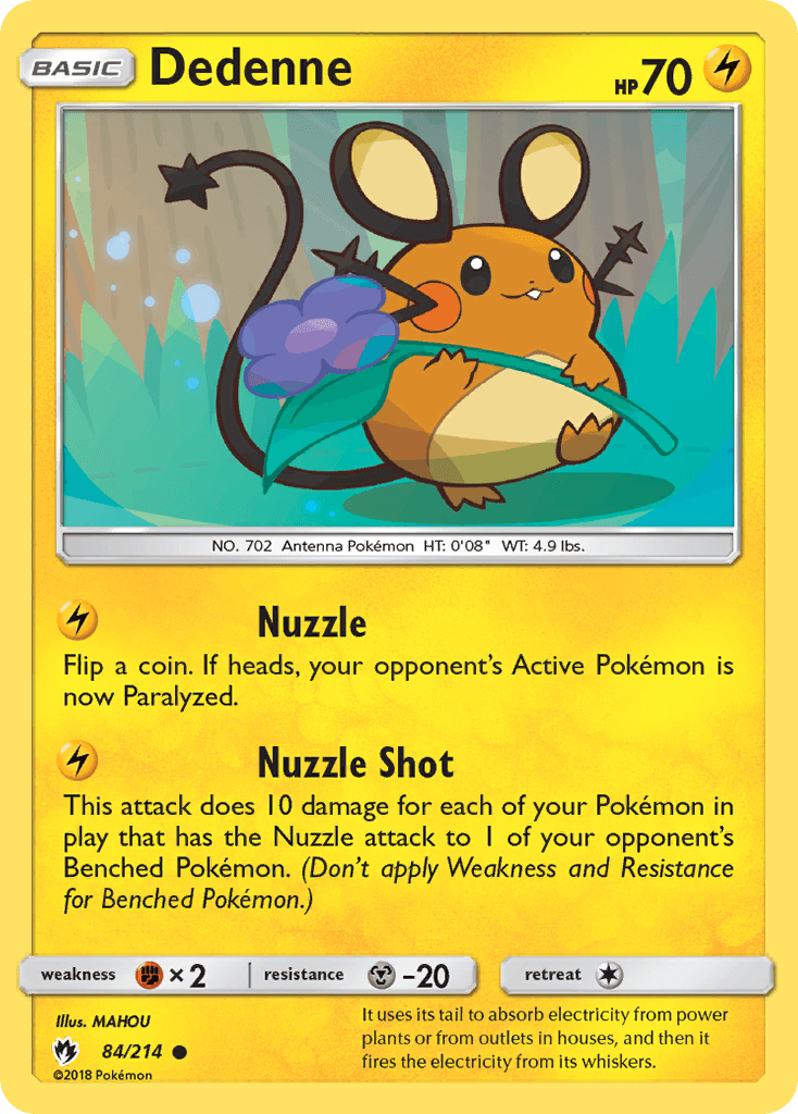 Dedenne — Lost Thunder #84/214, raw, NM