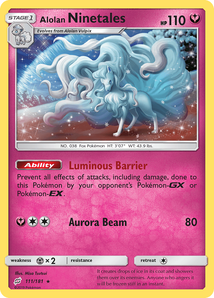 Alolan Ninetales — Team Up #111/181, raw, NM