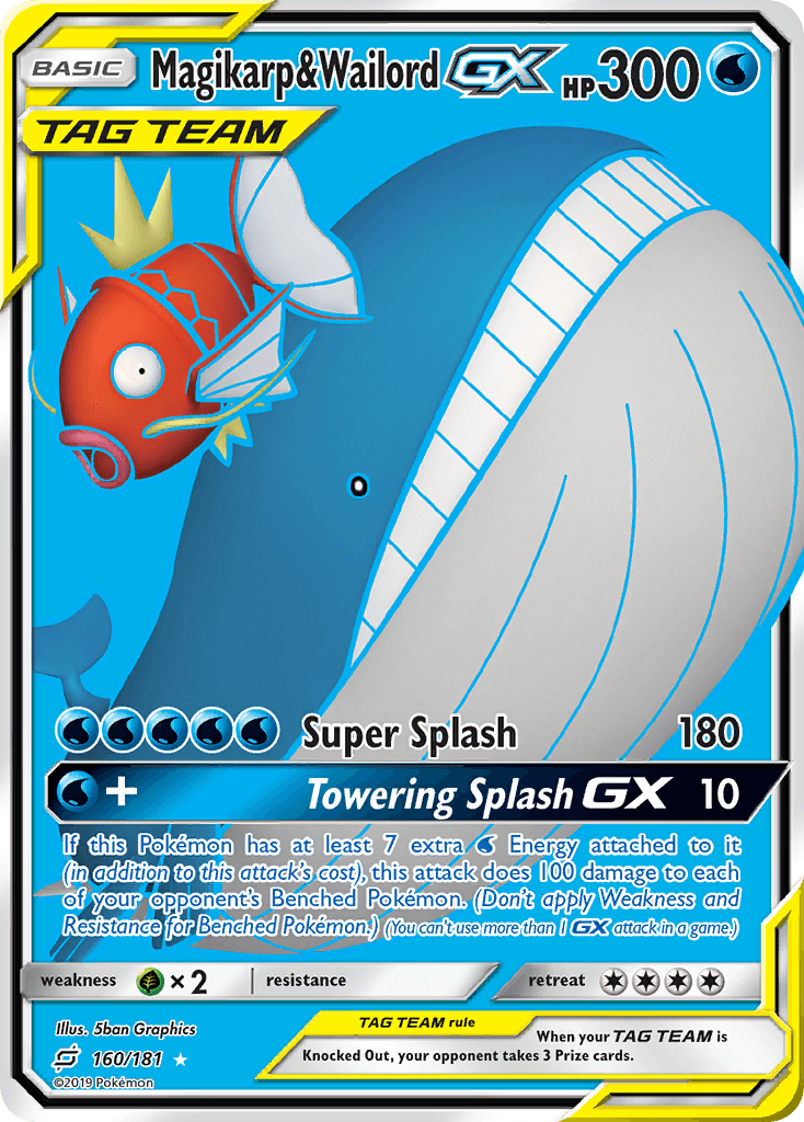 Magikarp & Wailord GX — Team Up #160/181, PSA 10