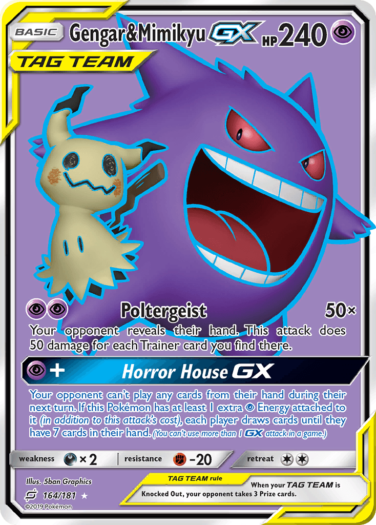 Gengar & Mimikyu GX — Team Up #164/181, CGC 10