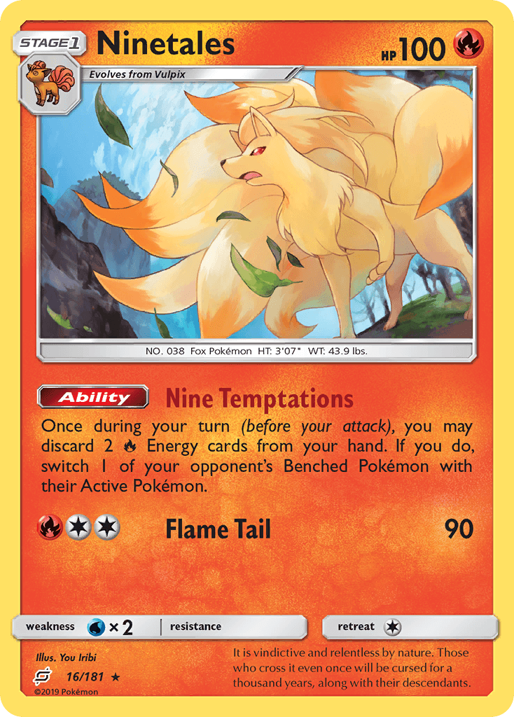 Ninetales — Team Up #16/181, raw, NM