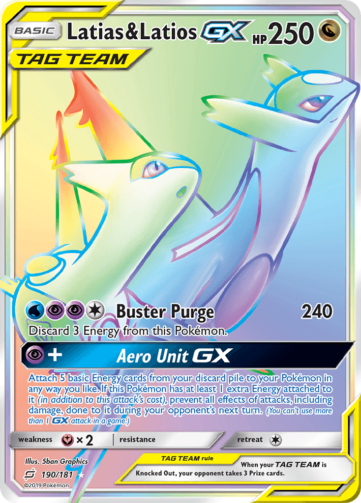 Latias & Latios GX — Team Up #190/181, PSA 9