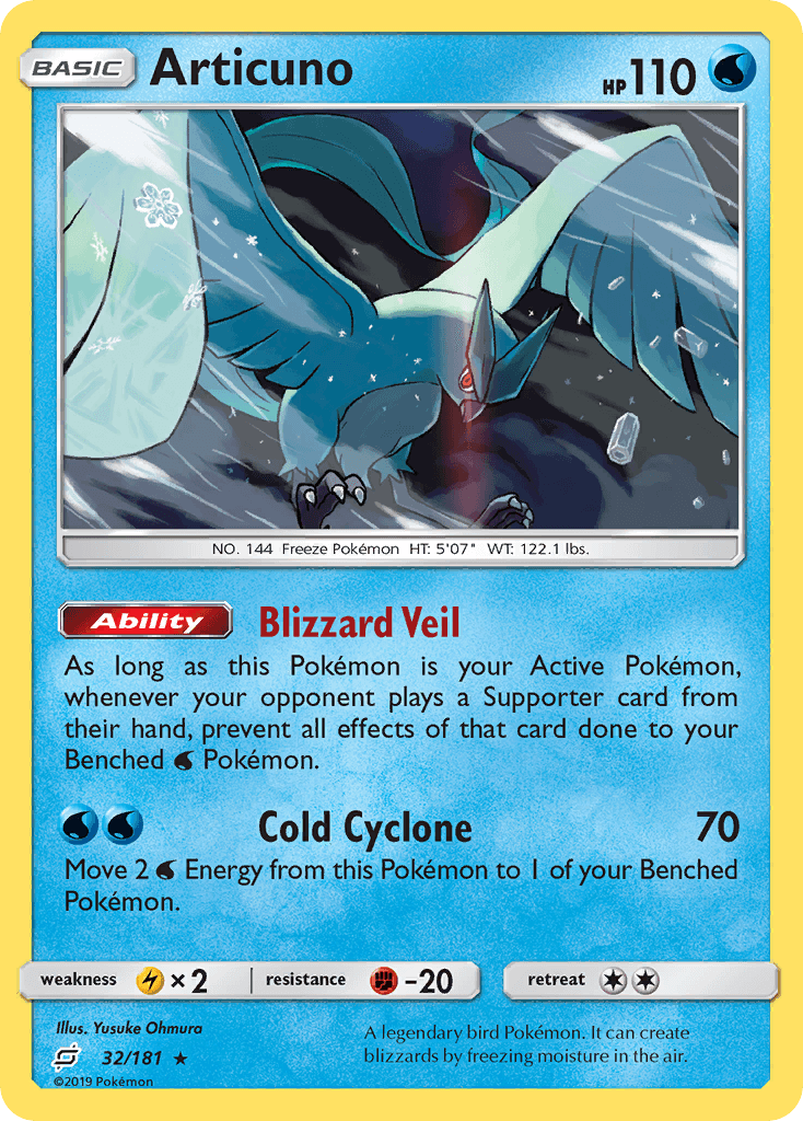 Articuno — Team Up #32/181, raw, NM