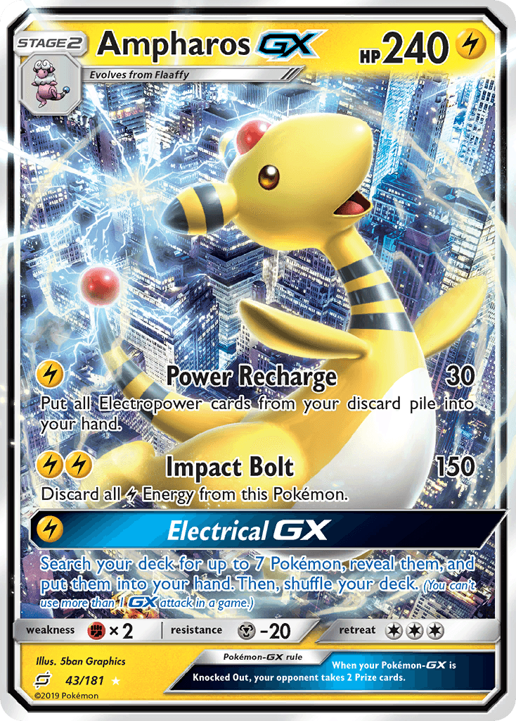 Ampharos GX — Team Up #43/181, raw, NM