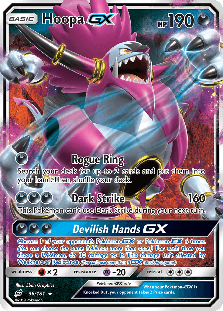 Hoopa GX — Team Up #96/181, raw, NM
