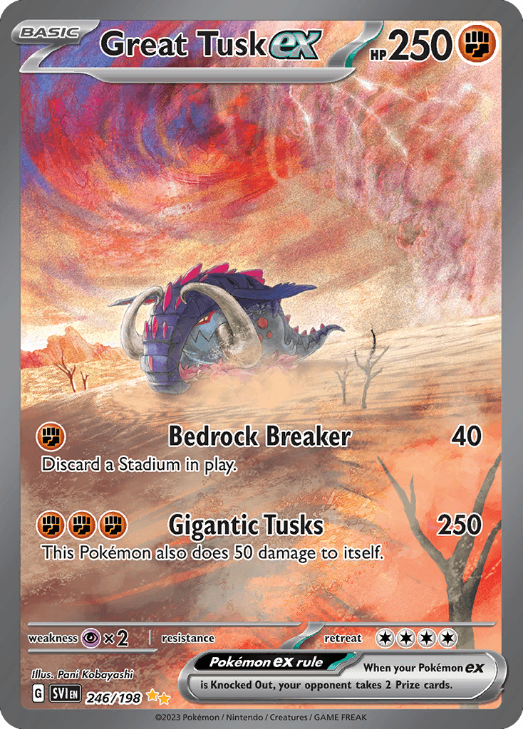 Great Tusk ex — Scarlet & Violet #246/198, PSA 10