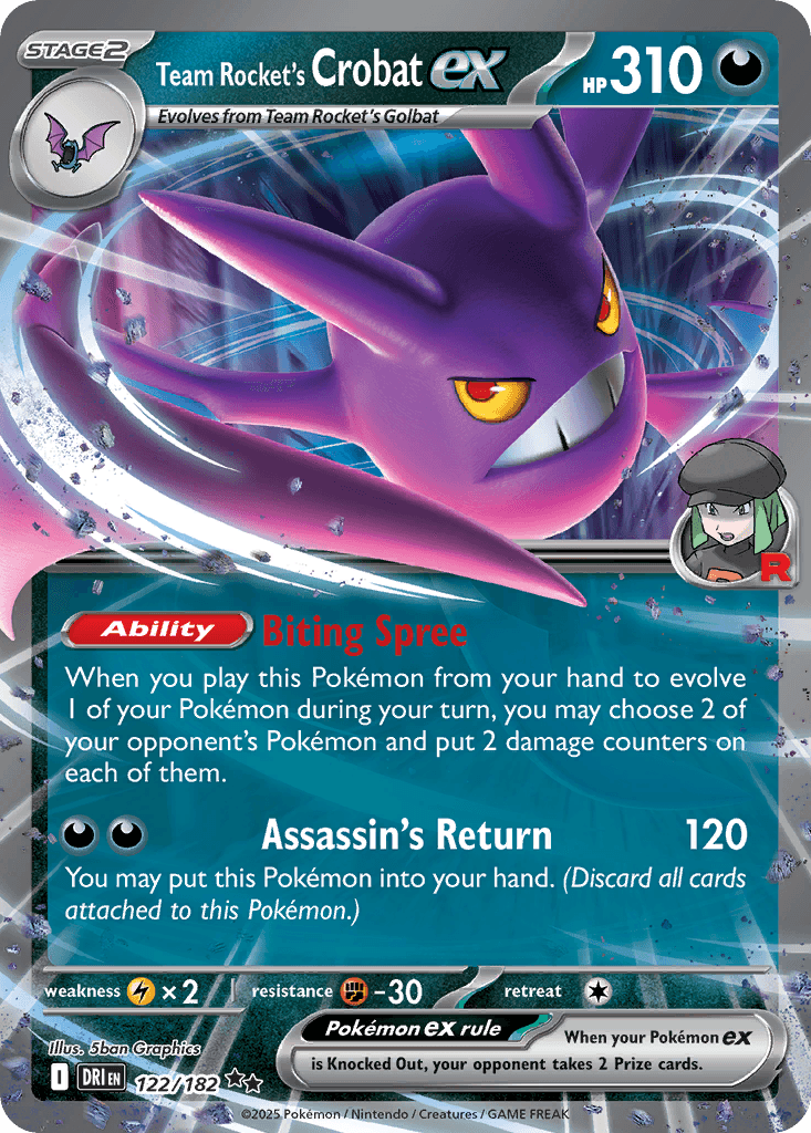 Team Rocket's Crobat ex — Destined Rivals #122/182, PSA 10