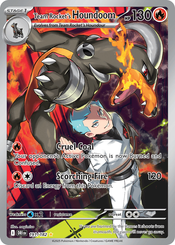 Team Rocket's Houndoom — Destined Rivals #191/182, raw, NM
