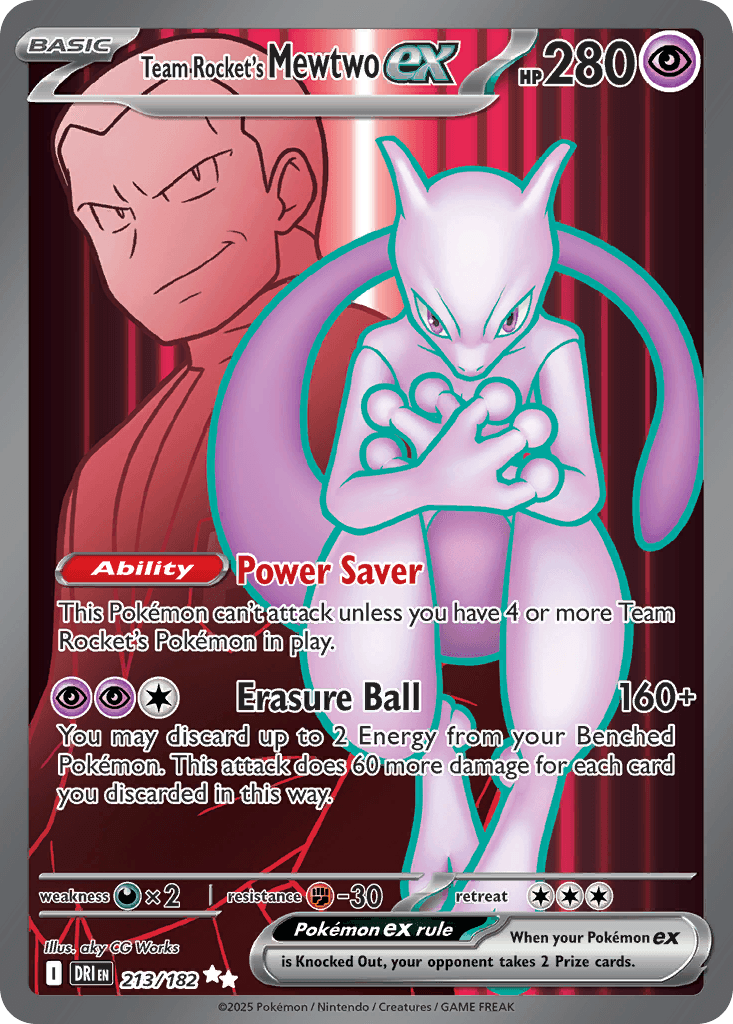 Team Rocket's Mewtwo ex — Destined Rivals #213/182, PSA 9