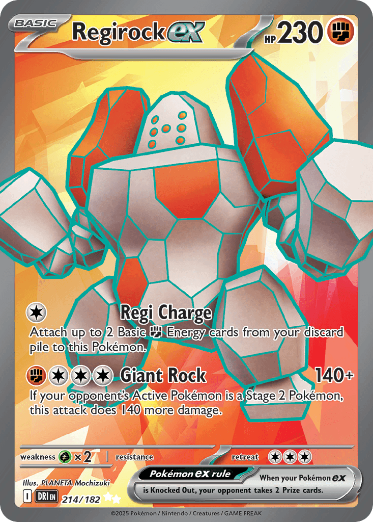 Regirock ex — Destined Rivals #214/182, PSA 10