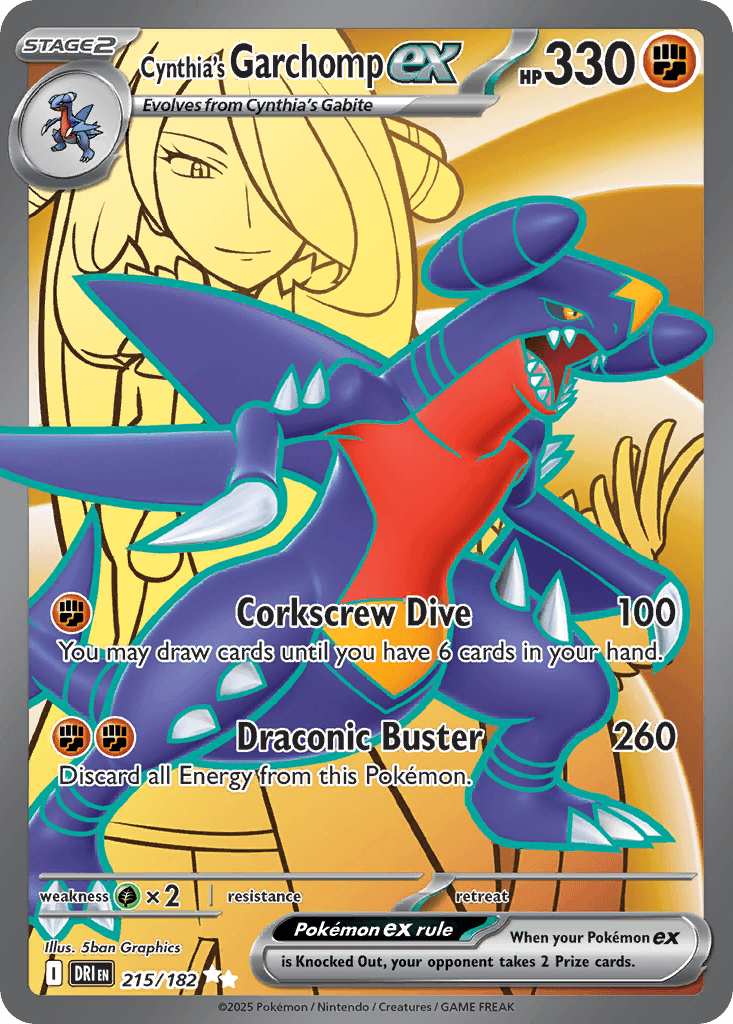 Cynthia's Garchomp ex — Destined Rivals #215/182, PSA 10