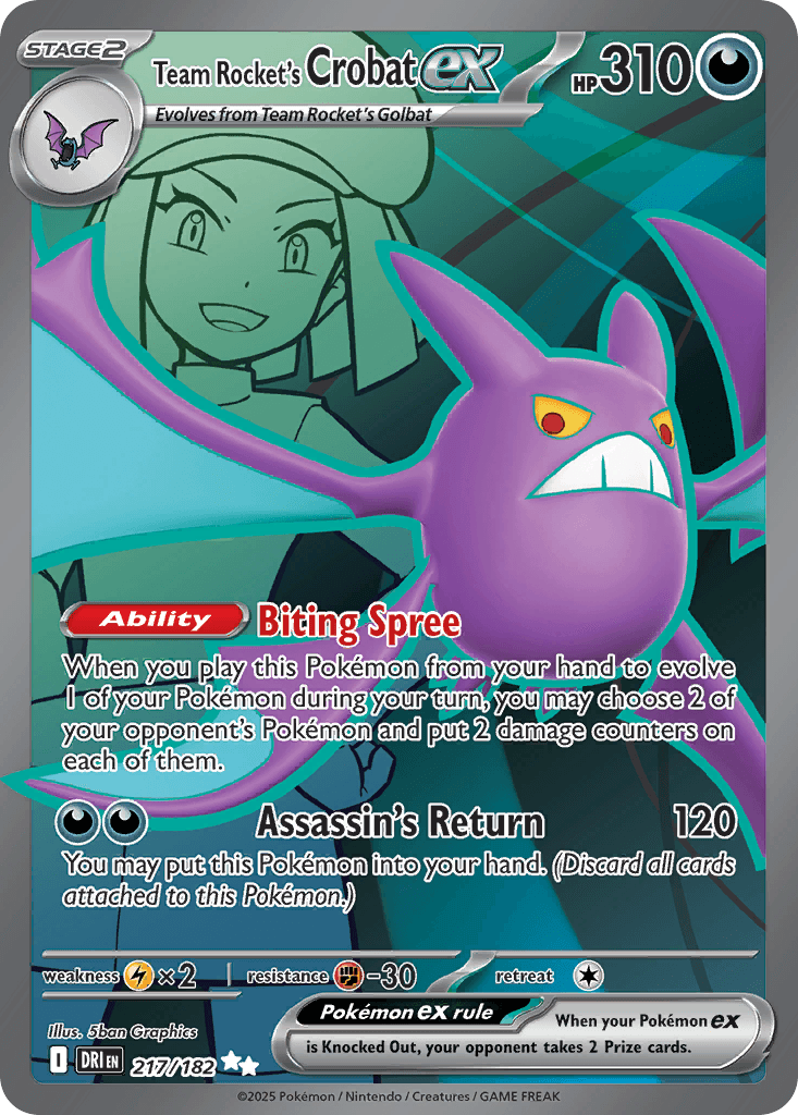 Team Rocket's Crobat ex — Destined Rivals #217/182, PSA 10