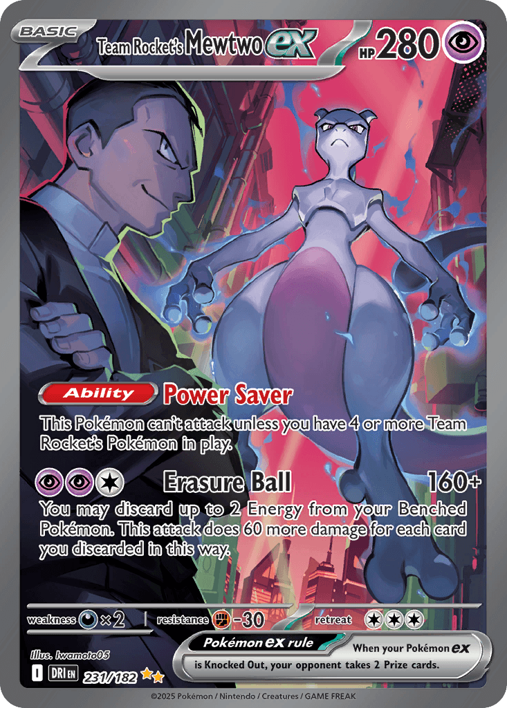 Team Rocket's Mewtwo ex — Destined Rivals #231/182, BGS 10