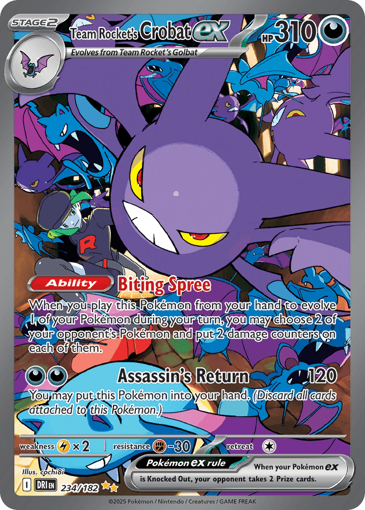 Team Rocket's Crobat ex — Destined Rivals #234/182, PSA 10