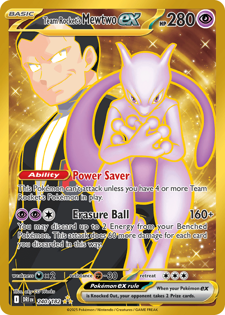 Team Rocket's Mewtwo ex — Destined Rivals #240/182, PSA 10
