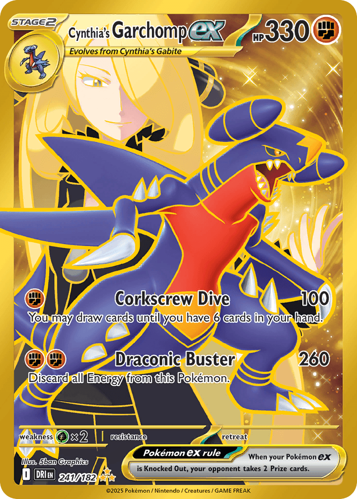 Cynthia's Garchomp ex — Destined Rivals #241/182, raw, NM