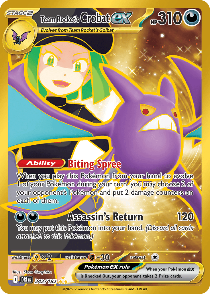 Team Rocket's Crobat ex — Destined Rivals #242/182, PSA 10
