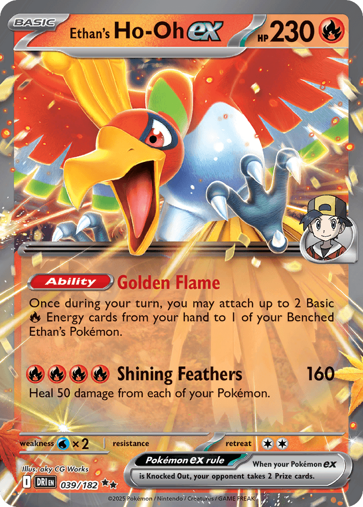 Ethan's Ho-Oh ex — Destined Rivals #39/182, PSA 10