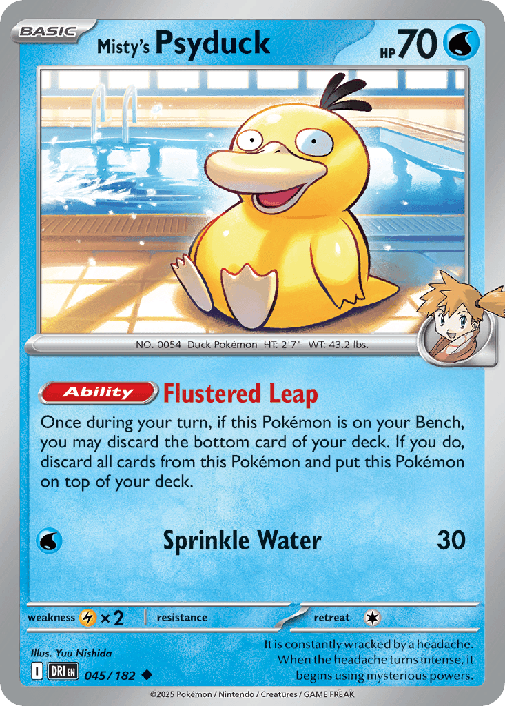 Misty's Psyduck — Destined Rivals #45/182, PSA 10