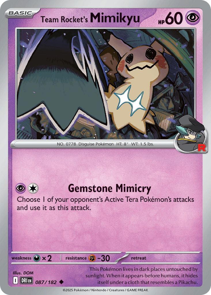 Team Rocket's Mimikyu — Destined Rivals #87/182, PSA 10