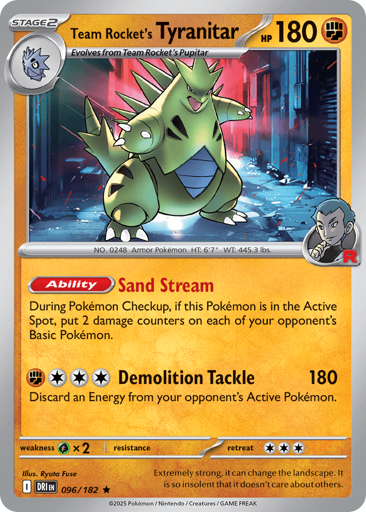 Team Rocket's Tyranitar — Destined Rivals #96/182, PSA 10
