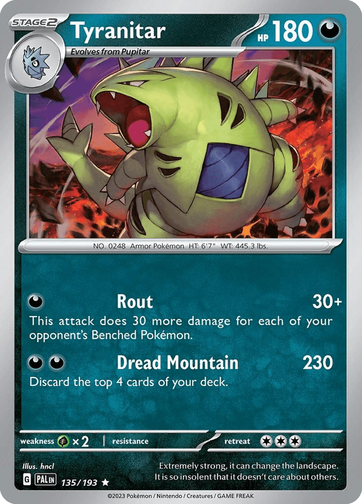 Tyranitar — Paldea Evolved #135/193, PSA 9
