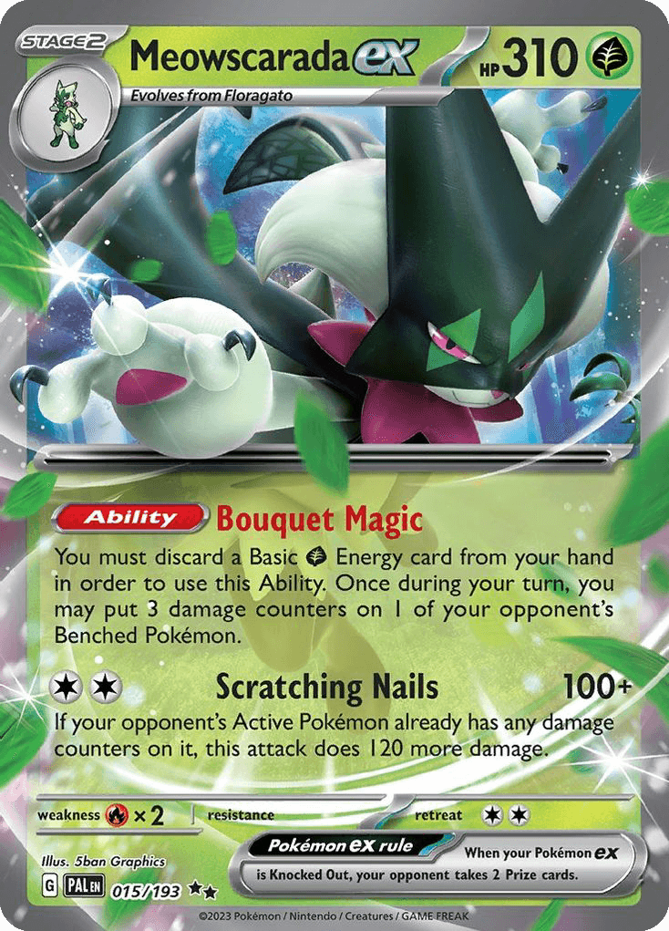 Meowscarada ex — Paldea Evolved #15/193, PSA 9