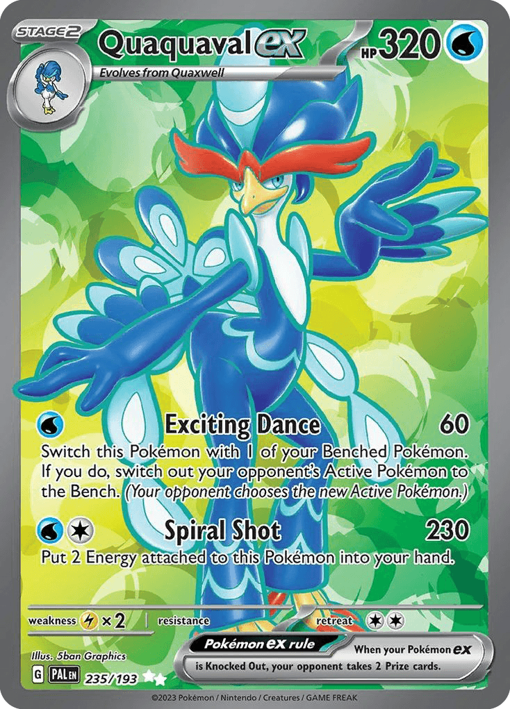 Quaquaval ex — Paldea Evolved #235/193, raw, NM