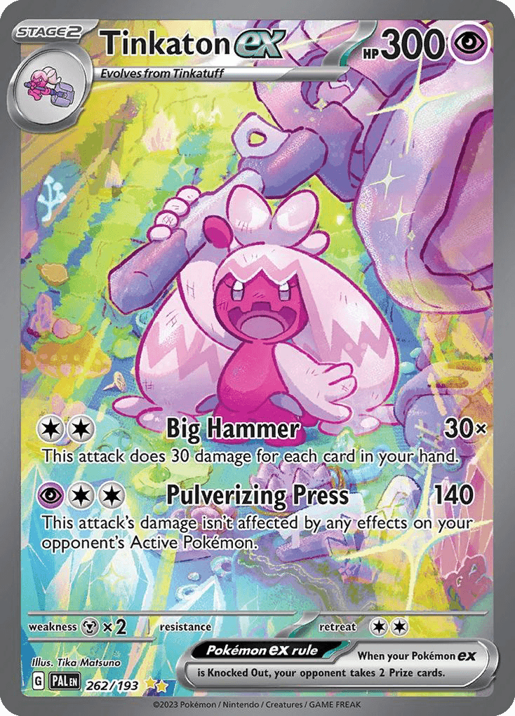 Tinkaton ex — Paldea Evolved #262/193, PSA 9
