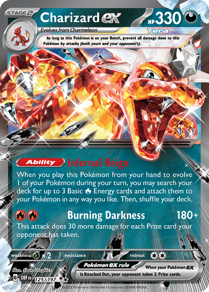 Charizard ex — Obsidian Flames #125/197, PSA 10