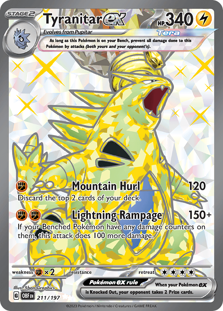 Tyranitar ex — Obsidian Flames #211/197, PSA 9