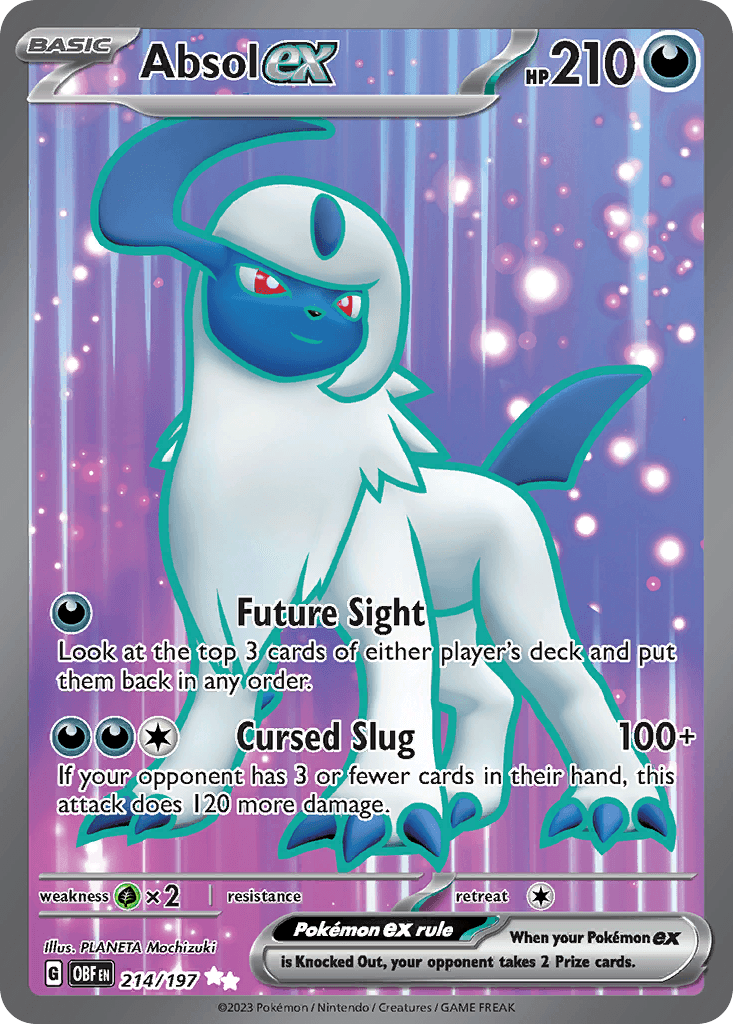 Absol ex — Obsidian Flames #214/197, raw, NM
