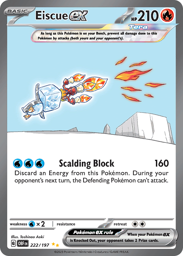 Eiscue ex — Obsidian Flames #222/197, PSA 8