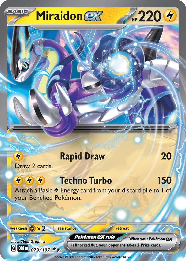 Miraidon ex — Obsidian Flames #79/197, PSA 9