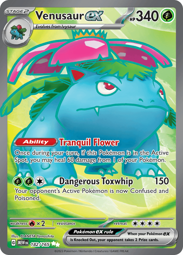 Venusaur ex — 151 #182/165, PSA 10