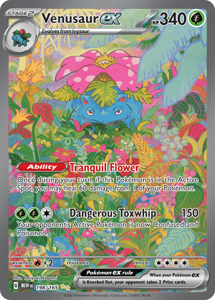 Venusaur ex — 151 #198/165, raw, NM