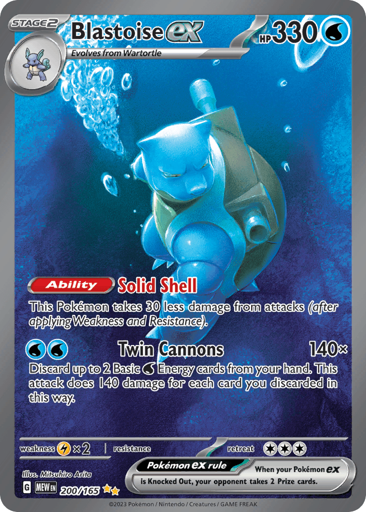 Blastoise ex — 151 #200/165, CGC 10