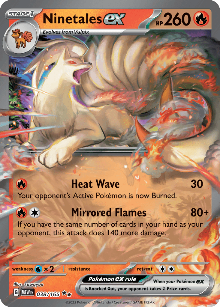 Ninetales ex — 151 #38/165, raw, NM
