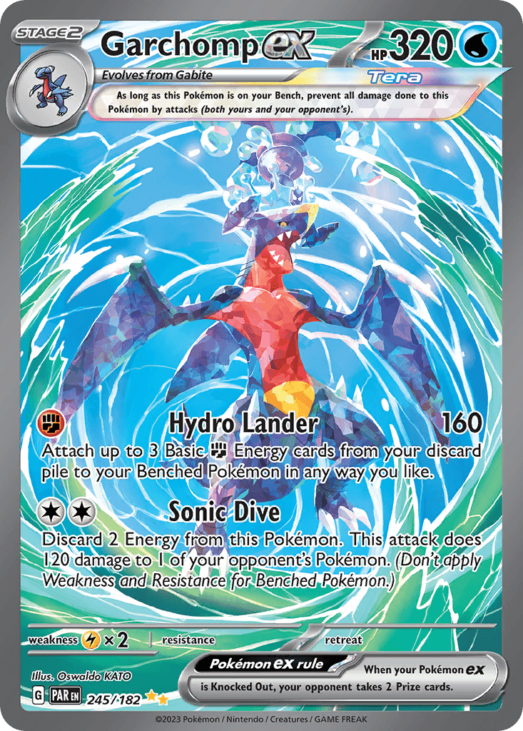 Garchomp ex — Paradox Rift #245/182, PSA 9